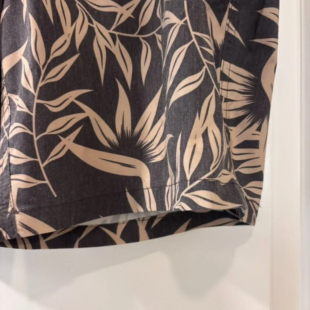 Target Goodfellow & Co Brown and Tan Board Shorts Tropical Leaf Print